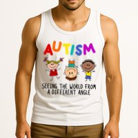 Autism Seeing The World From A Different Angle Cartoon Tank Top