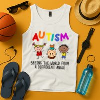 Autism Seeing The World From A Different Angle Cartoon Tank Top