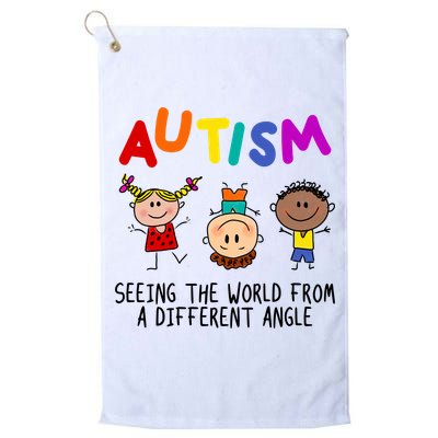 Autism Seeing The World From A Different Angle Cartoon Golf Towel
