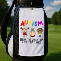 Autism Seeing The World From A Different Angle Cartoon Golf Towel