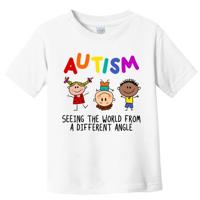 Autism Seeing The World From A Different Angle Cartoon Toddler T-Shirt