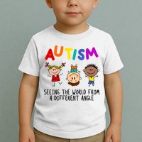 Autism Seeing The World From A Different Angle Cartoon Toddler T-Shirt