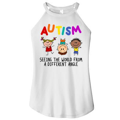 Autism Seeing The World From A Different Angle Cartoon Women's Perfect Tri Rocker Tank