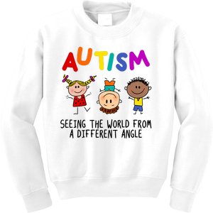 Autism Seeing The World From A Different Angle Cartoon Kids Sweatshirt