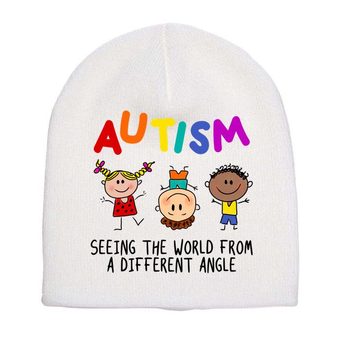 Autism Seeing The World From A Different Angle Cartoon Short Acrylic Beanie