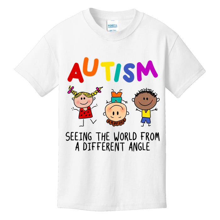 Autism Seeing The World From A Different Angle Cartoon Kids T-Shirt