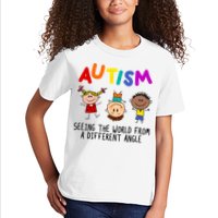 Autism Seeing The World From A Different Angle Cartoon Kids T-Shirt