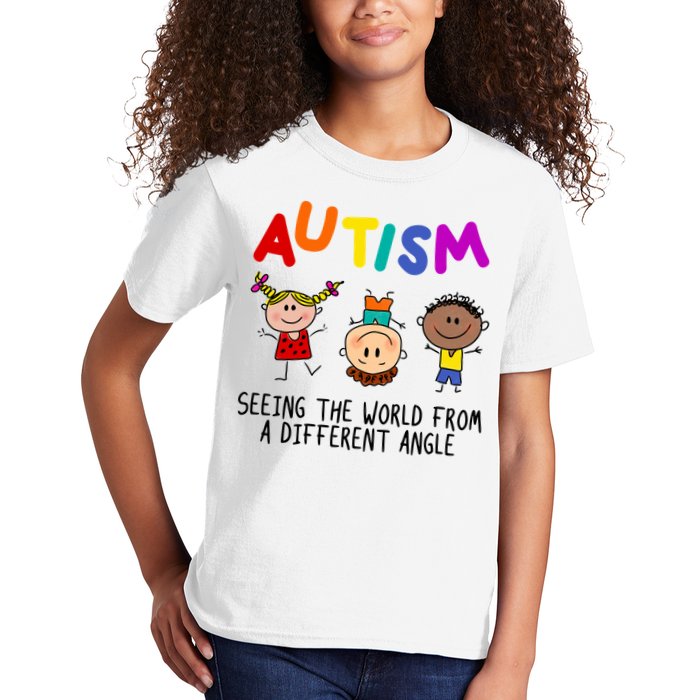 Autism Seeing The World From A Different Angle Cartoon Kids T-Shirt