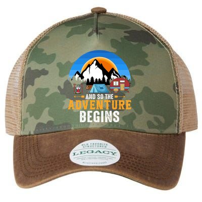 And So The Adventure Begins Camping Legacy Tie Dye Trucker Hat