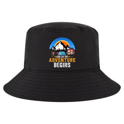 And So The Adventure Begins Camping Cool Comfort Performance Bucket Hat