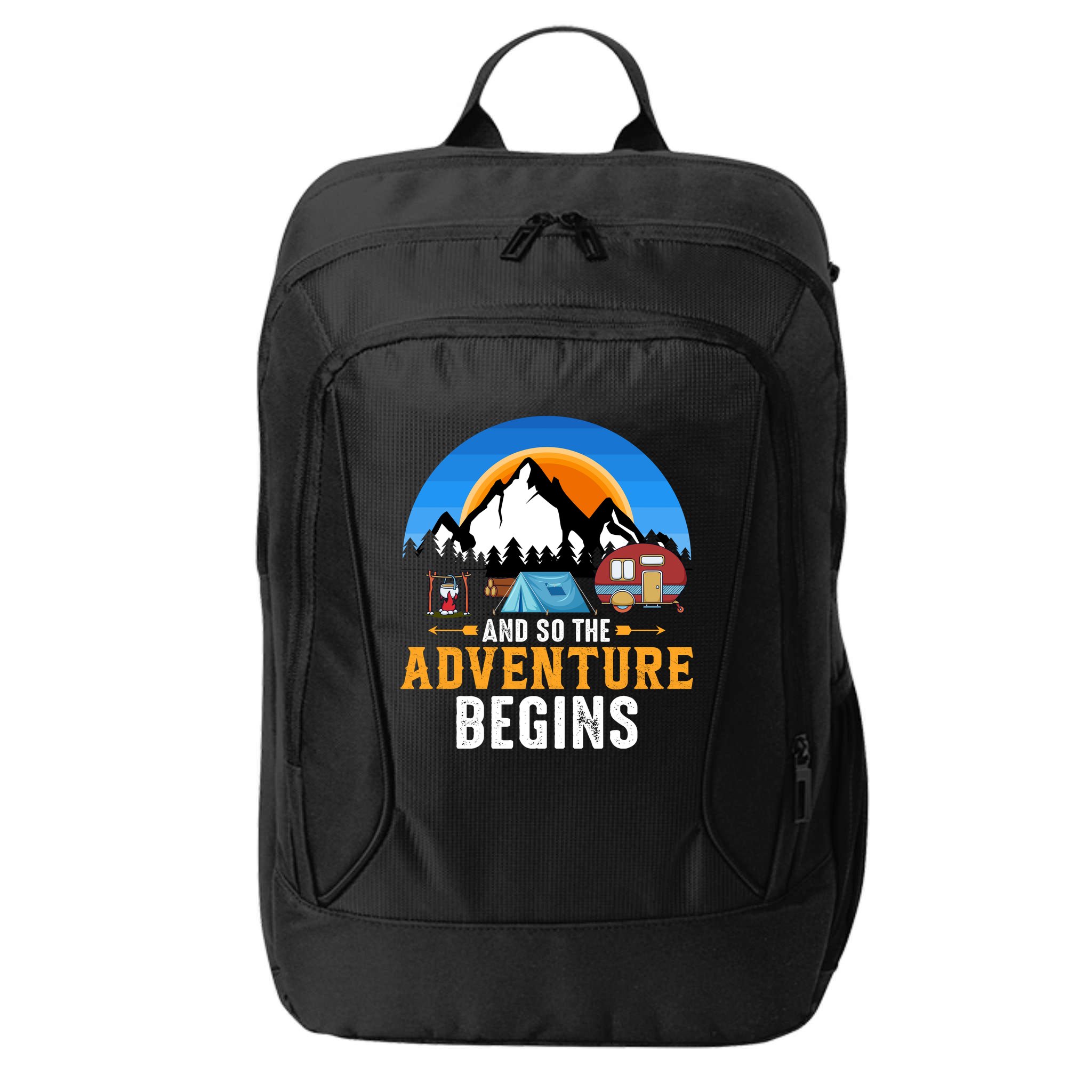 And So The Adventure Begins Camping City Backpack