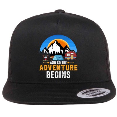 And So The Adventure Begins Camping Flatbill Hat