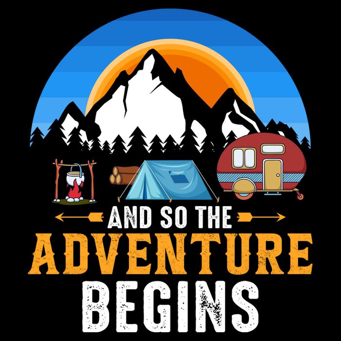 And So The Adventure Begins Camping Short Acrylic Beanie