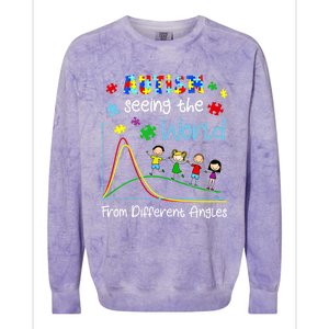 Autism Seeing The World From Different Angles Funny Gift Colorblast Crewneck Sweatshirt