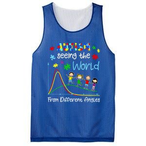 Autism Seeing The World From Different Angles Funny Gift Mesh Reversible Basketball Jersey Tank