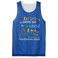 Autism Seeing The World From Different Angles Funny Gift Mesh Reversible Basketball Jersey Tank