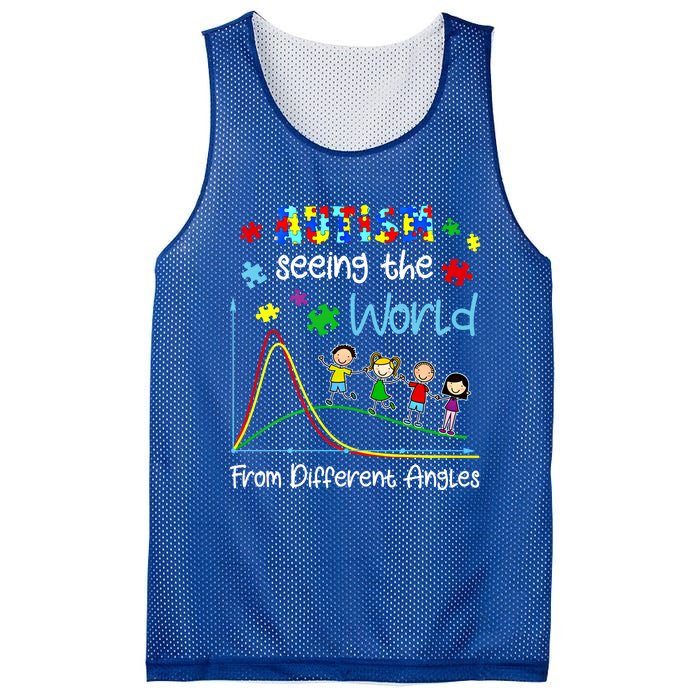 Autism Seeing The World From Different Angles Funny Gift Mesh Reversible Basketball Jersey Tank