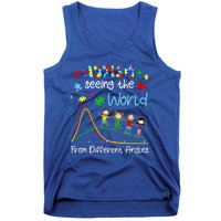 Autism Seeing The World From Different Angles Funny Gift Tank Top