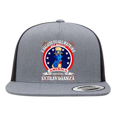 A Salute To All Nations But Mostly America Flat Bill Trucker Hat