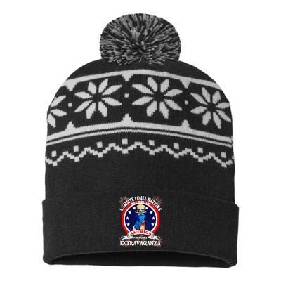 A Salute To All Nations But Mostly America USA-Made Snowflake Beanie