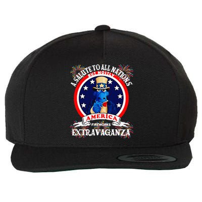 A Salute To All Nations But Mostly America Wool Snapback Cap