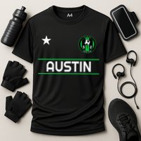 Austin Soccer Team Jersey Mini 512 Badge Cooling Performance Crew T-Shirt
