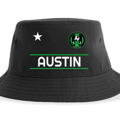 Austin Soccer Team Jersey Mini 512 Badge Sustainable Bucket Hat