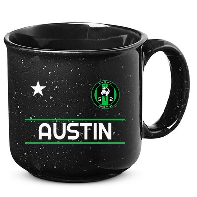 Austin Soccer Team Jersey Mini 512 Badge 15oz Campfire Ceramic Mug