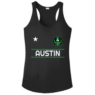 Austin Soccer Team Jersey Mini 512 Badge Ladies PosiCharge Competitor Racerback Tank