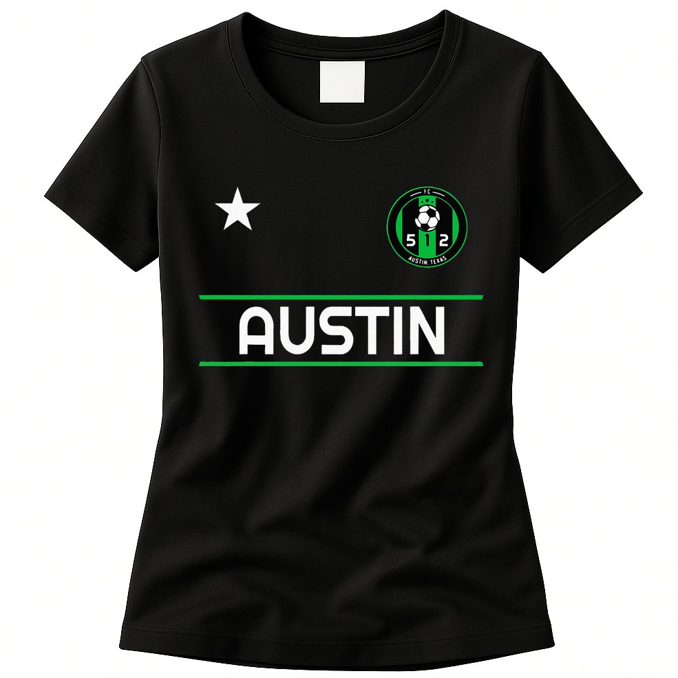 Austin Soccer Team Jersey Mini 512 Badge Womens T-Shirt