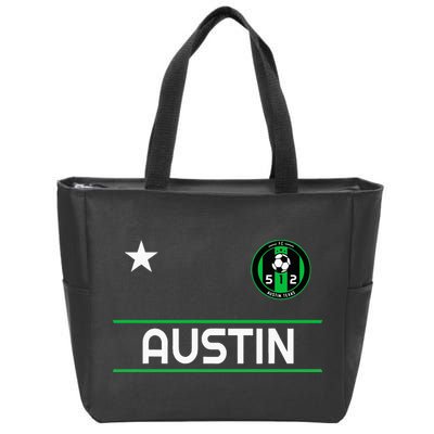Austin Soccer Team Jersey Mini 512 Badge Zip Tote Bag