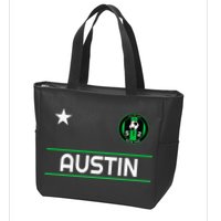 Austin Soccer Team Jersey Mini 512 Badge Zip Tote Bag