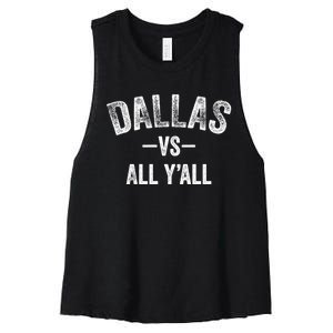 All Sport Trends Dallas Vs All Yall Women's Racerback Cropped Tank