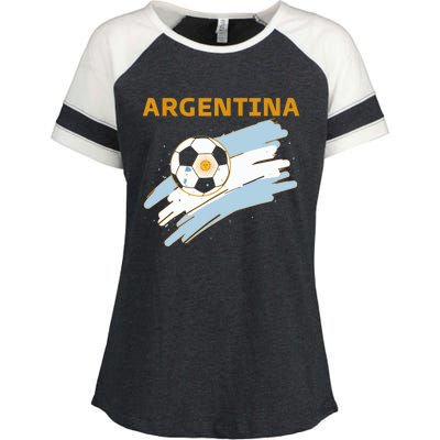 Argentina Soccer Toddler Ball Flag Enza Ladies Jersey Colorblock Tee