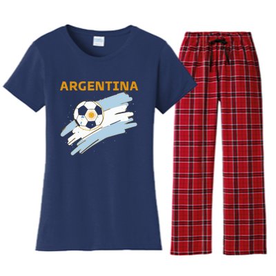 Argentina Soccer Toddler Ball Flag Women's Flannel Pajama Set