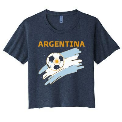 Argentina Soccer Toddler Ball Flag Women's Crop Top Tee