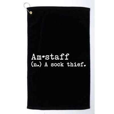 A Sock Thief American Staffordshire Terrier Dog Golf Towel
