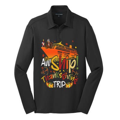 Aw Ship Thanksgiving Trip Cruise Matching Family Vacation Silk Touch Performance Long Sleeve Polo