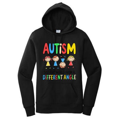 Autism Seeing The World From A Different Angle Autism Women's Pullover Hoodie