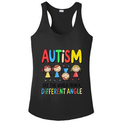 Autism Seeing The World From A Different Angle Autism Ladies PosiCharge Competitor Racerback Tank