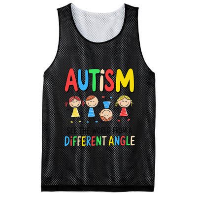 Autism Seeing The World From A Different Angle Autism Mesh Reversible Basketball Jersey Tank