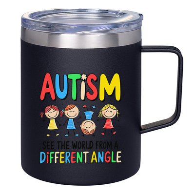 Autism Seeing The World From A Different Angle Autism 12oz Stainless Steel Coffee Mug