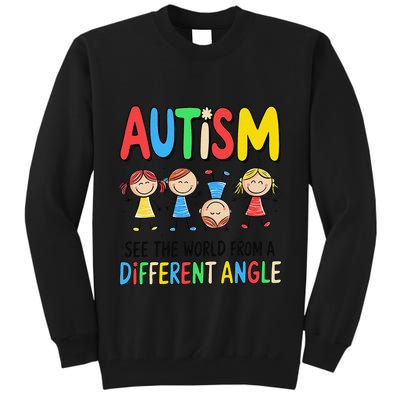 Autism Seeing The World From A Different Angle Autism Tall Sweatshirt