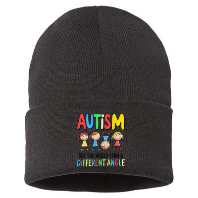 Autism Seeing The World From A Different Angle Autism Sustainable Knit Beanie