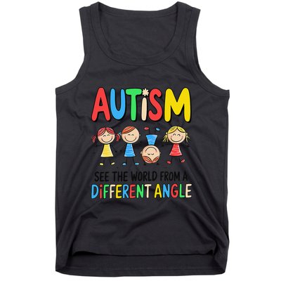 Autism Seeing The World From A Different Angle Autism Tank Top