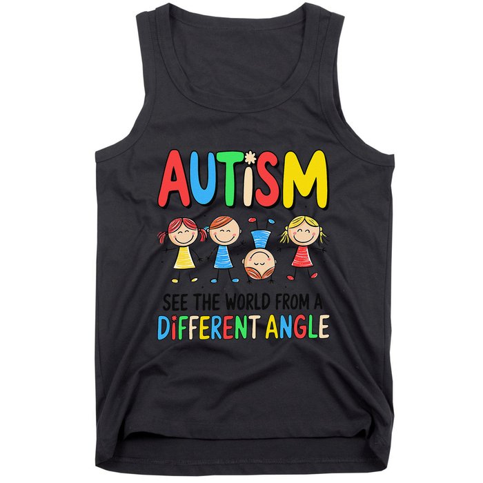 Autism Seeing The World From A Different Angle Autism Tank Top