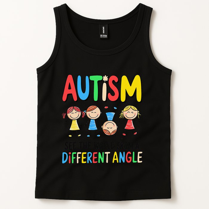 Autism Seeing The World From A Different Angle Autism Tank Top