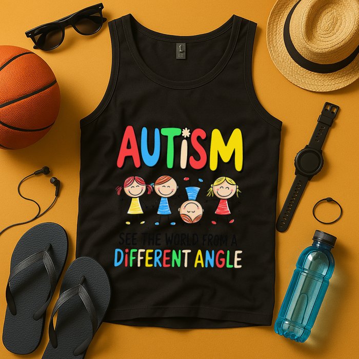 Autism Seeing The World From A Different Angle Autism Tank Top
