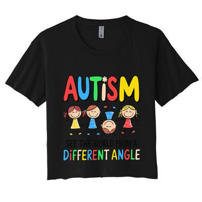 Autism Seeing The World From A Different Angle Autism Crop Top