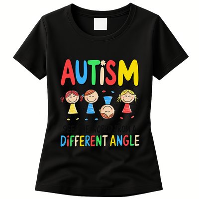 Autism Seeing The World From A Different Angle Autism Womens T-Shirt